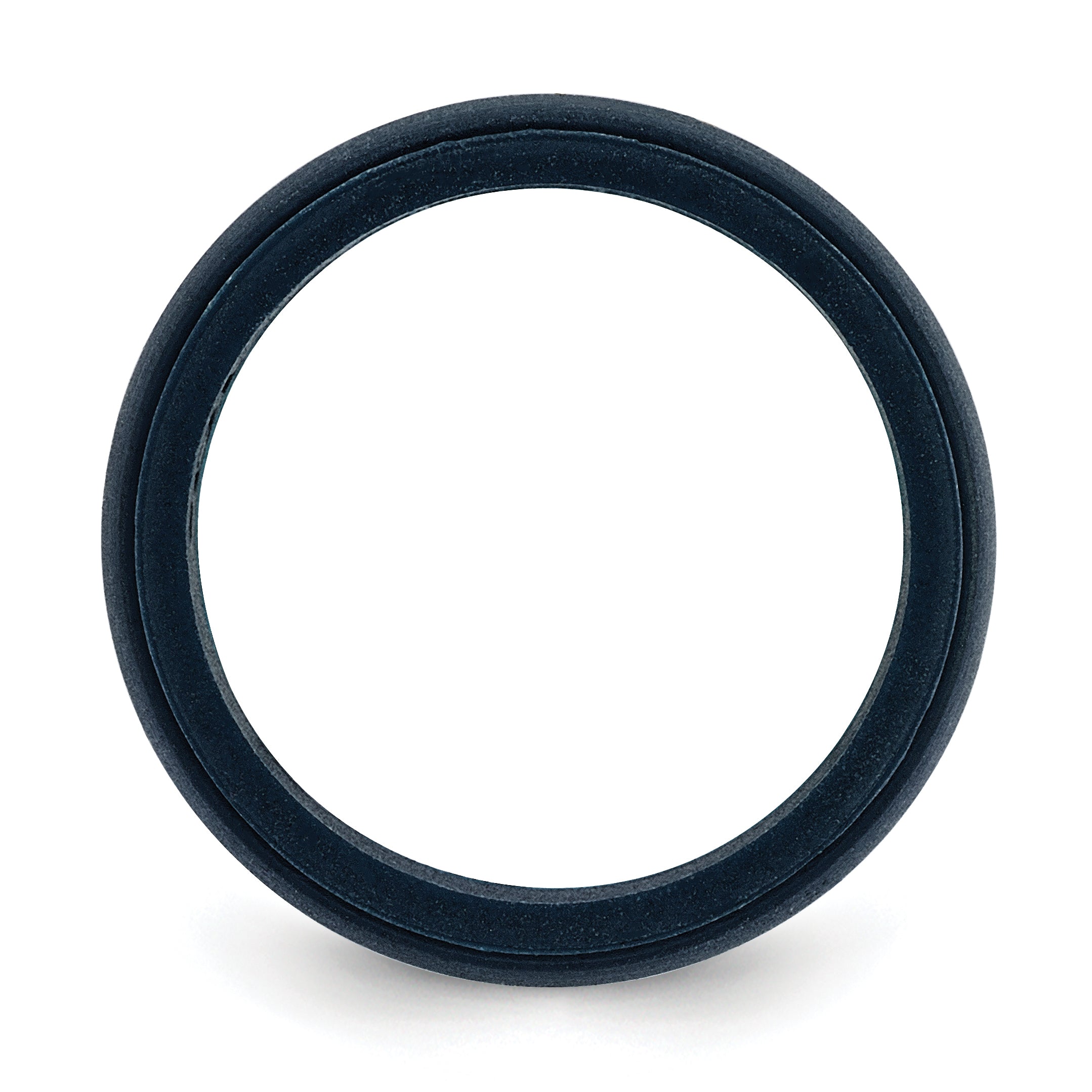 Silicone Navy Blue 8mm Ridged Edge Band Size 9