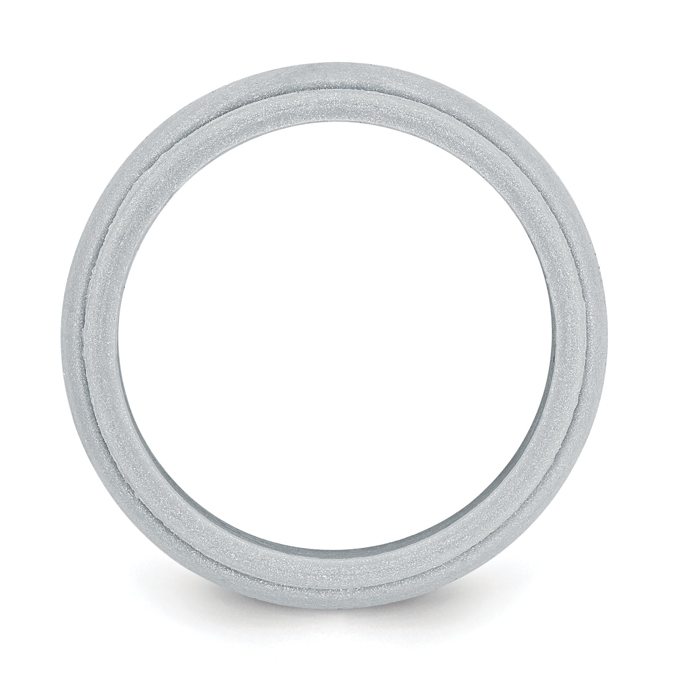 Ridged Edge Wedding Band in Silver-Tone Silicone, 8mm Secondary image