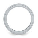 Silicone Silver Metallic 8mm Ridged Edge Band