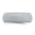 Silicone Silver Metallic 8mm Ridged Edge Band