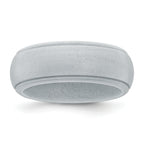 Silicone Silver Metallic 8mm Ridged Edge Band
