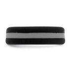 Silicone Black with Grey Line Center 7.5mm Flat Band Size 9