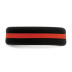 Silicone Black with Red Line Center 7.5mm Flat Band Size 9