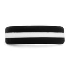 Silicone Black with White Line Center 7.5mm Flat Band Size 9