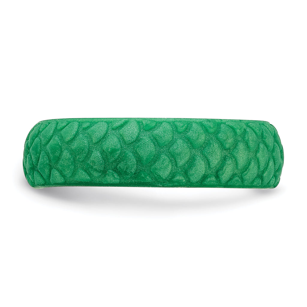 Silicone Green Mermaid Pattern 5.7mm Domed Band Size 9