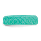 Silicone Sky Blue Mermaid Pattern 5.7mm Domed Band Size 9