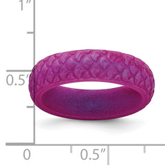 Silicone Purple Mermaid Pattern 5.7mm Domed Band Size 9