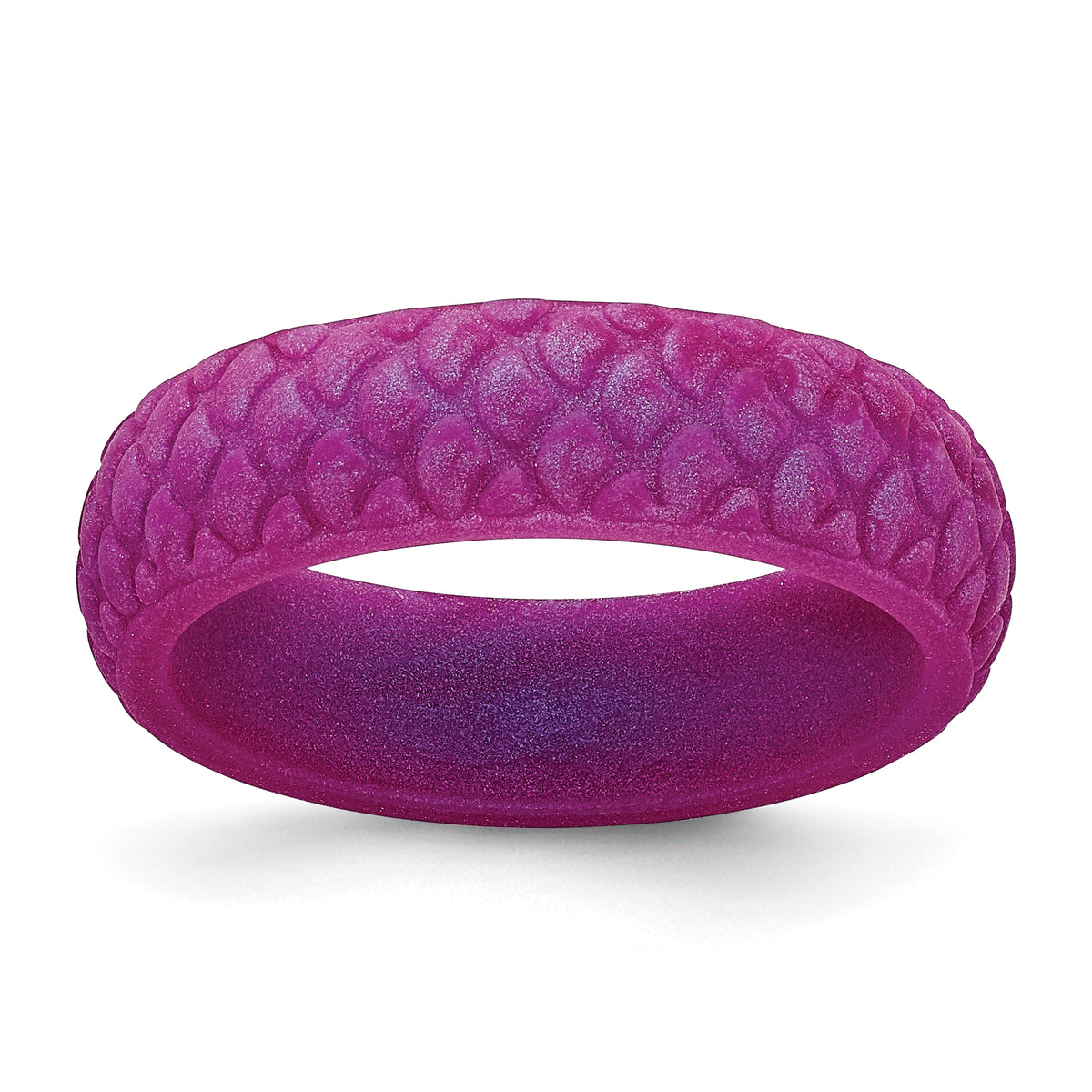 Silicone Purple Mermaid Pattern 5.7mm Domed Band Size 9