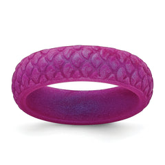 Silicone Purple Mermaid Pattern 5.7mm Domed Band Size 9