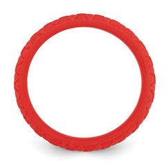 Silicone Red Mermaid Pattern 5.7mm Domed Band Size 9