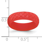 Silicone Red Mermaid Pattern 5.7mm Domed Band Size 9