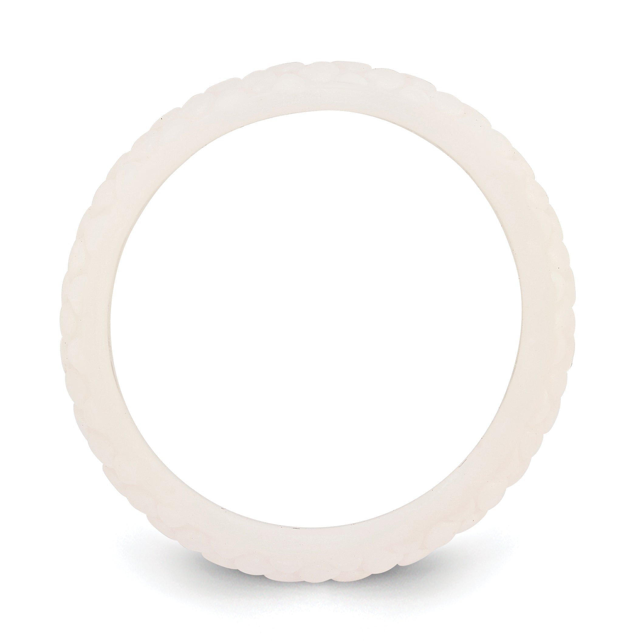 Mermaid Pattern Domed Wedding Band in White Silicone Secondary image