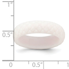 Silicone White Mermaid Pattern 5.7mm Domed Band Size 9