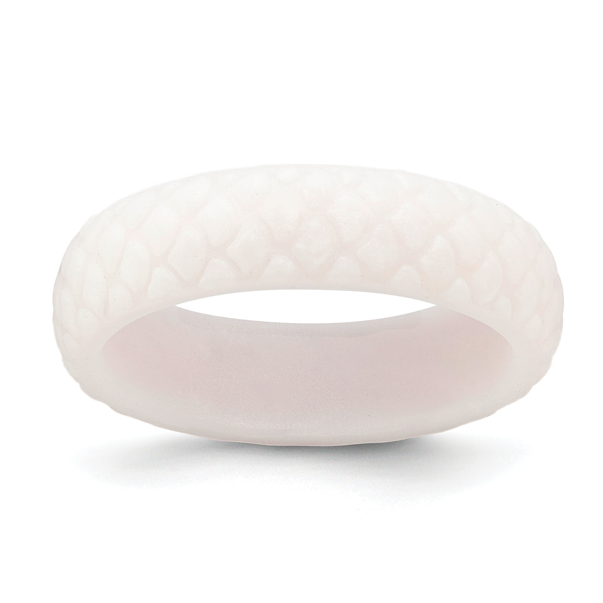 Silicone White Mermaid Pattern 5.7mm Domed Band Size 9