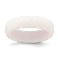 Silicone White Mermaid Pattern 5.7mm Domed Band Size 9