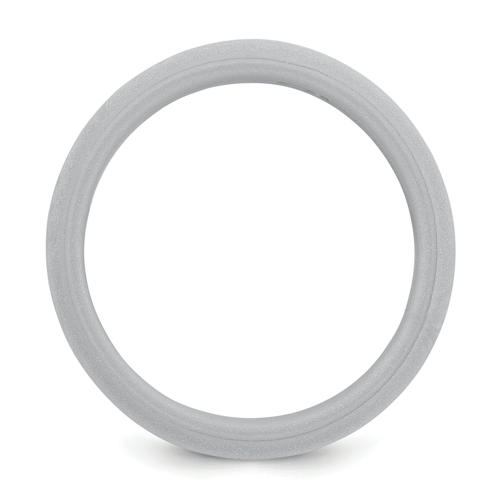 Silicone Silver Metallic 8mm Band