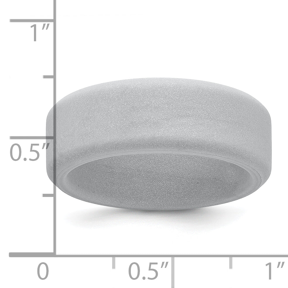 Silicone Silver Metallic 8mm Band