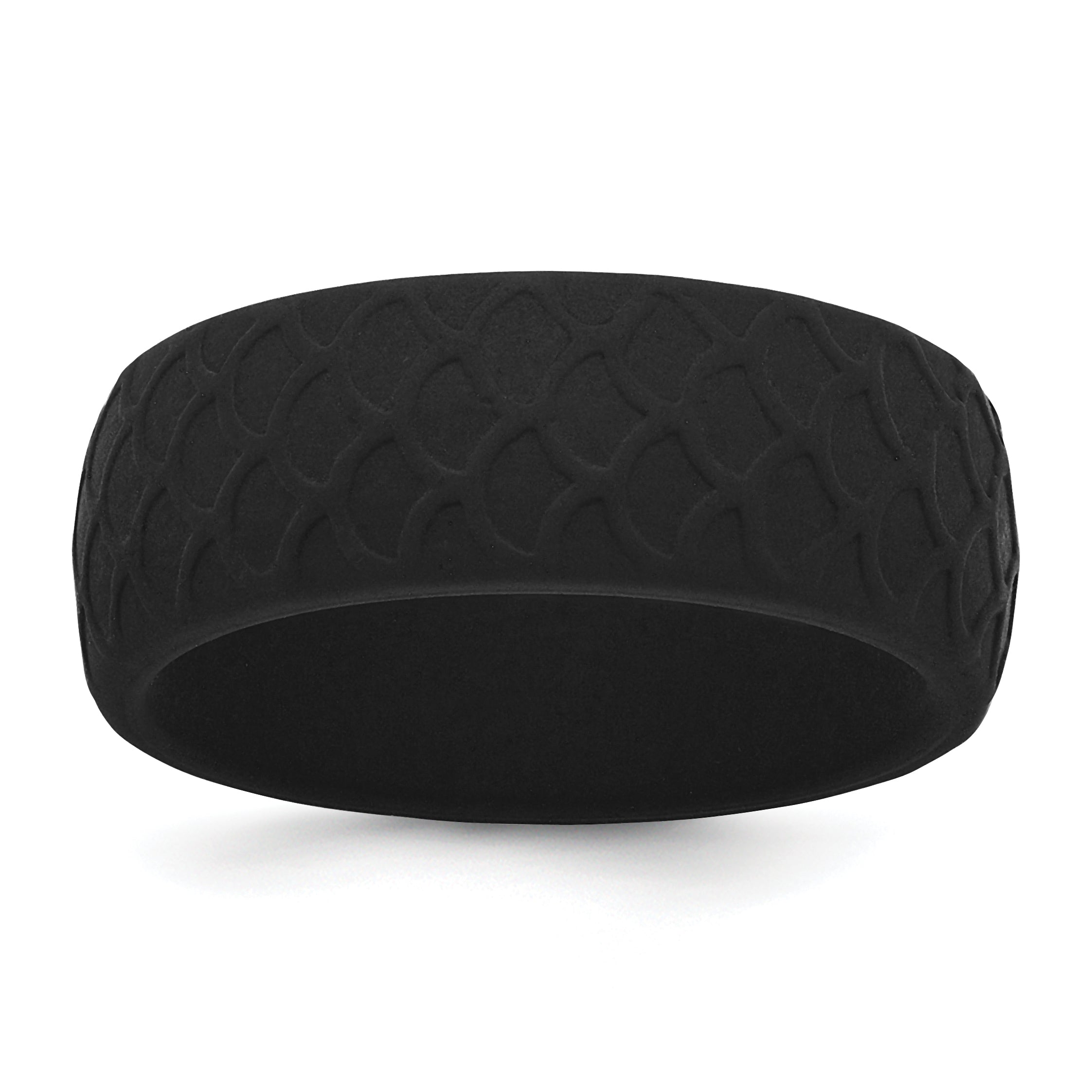 Silicone Black 8.70mm Fish Scale Pattern Band Main image