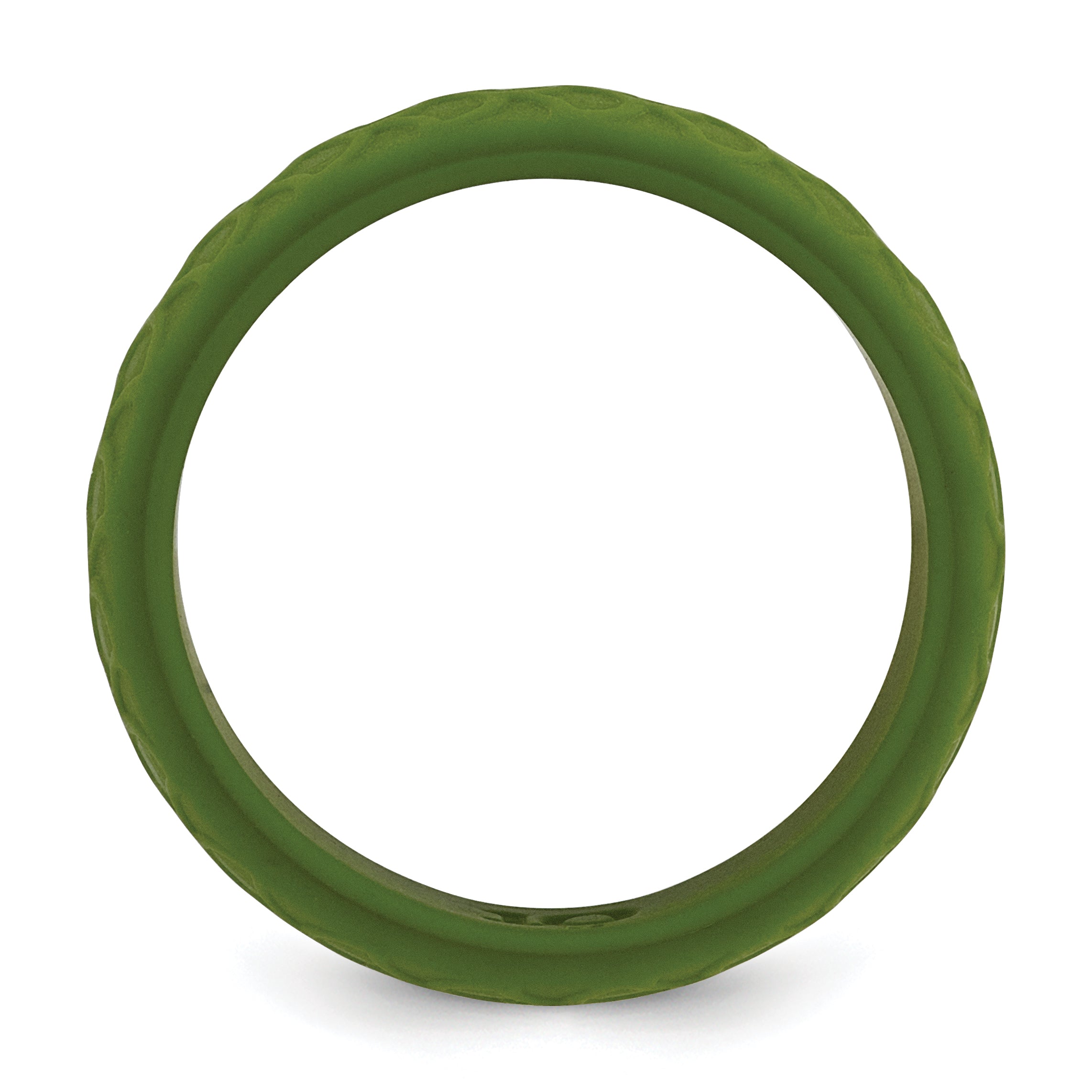 Fish Scale Pattern Wedding Band in Olive Green Silicone, 8.7mm Secondary image