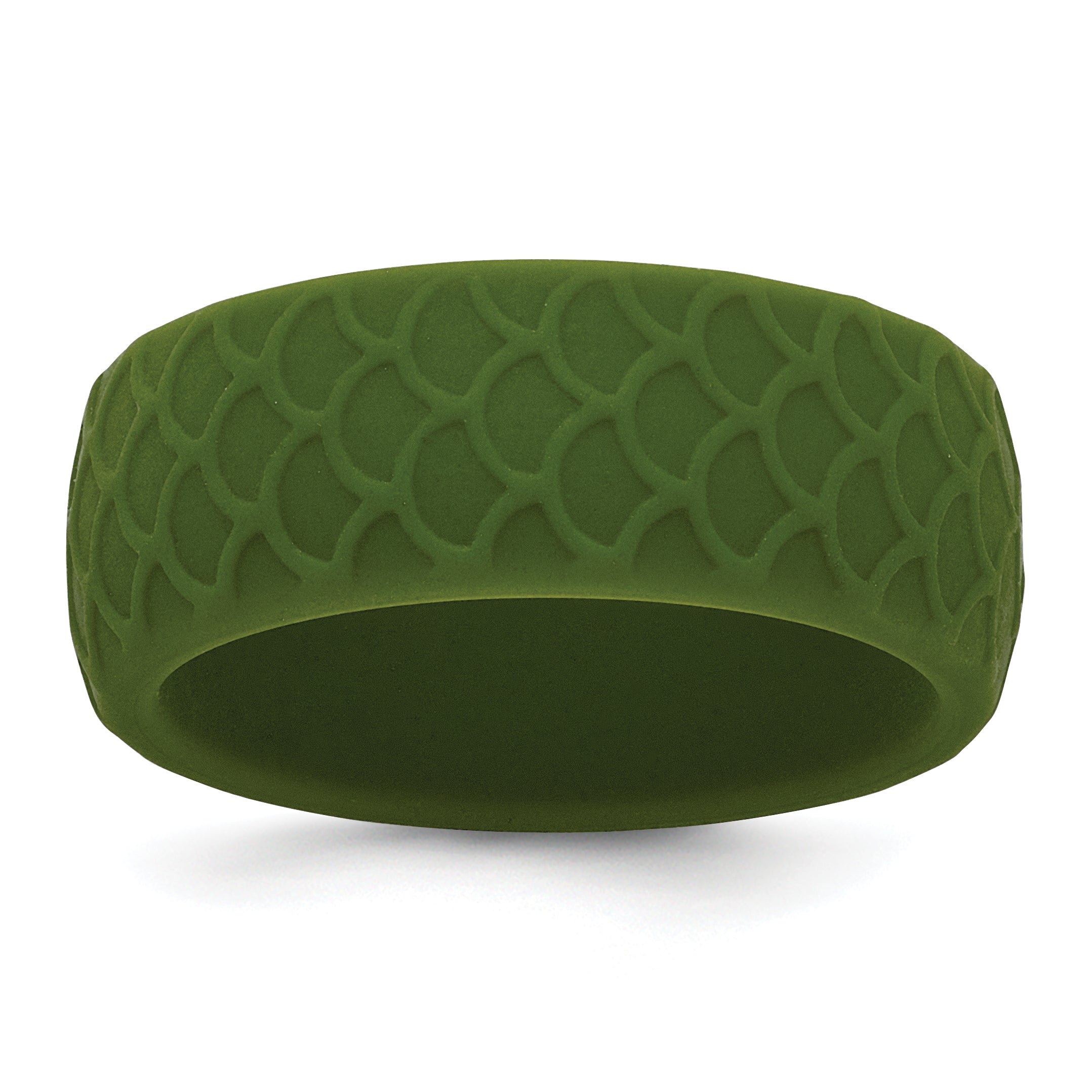 Silicone Olive Green 8.70mm Fish Scale Pattern Band Main image