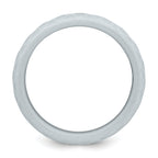 Silicone Metallic Silver 8.70mm Fish Scale Pattern Band