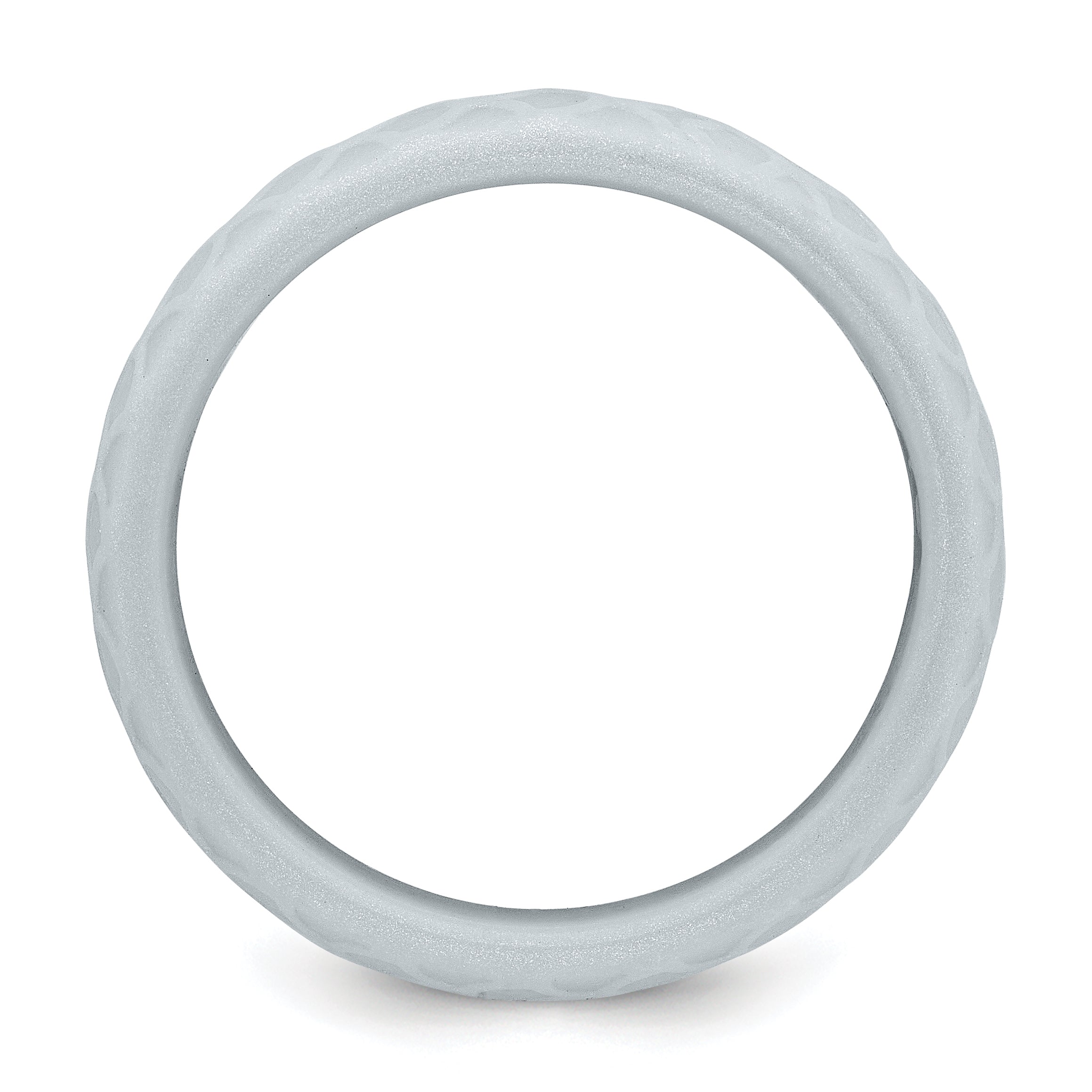 Silicone Metallic Silver 8.70mm Fish Scale Pattern Band
