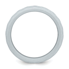 Silicone Metallic Silver 8.70mm Fish Scale Pattern Band