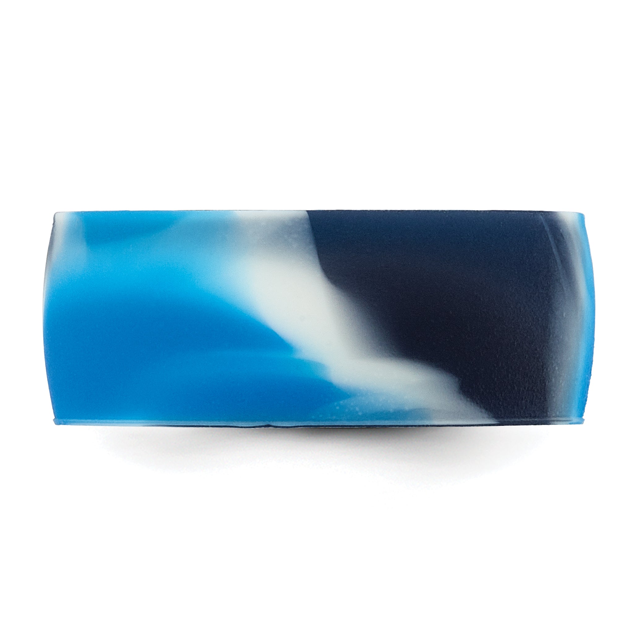 Silicone Blue/White 8.70mm Flat Edge Band