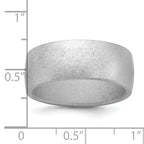 Silicone Metallic Silver 8.70mm Flat Edge Band