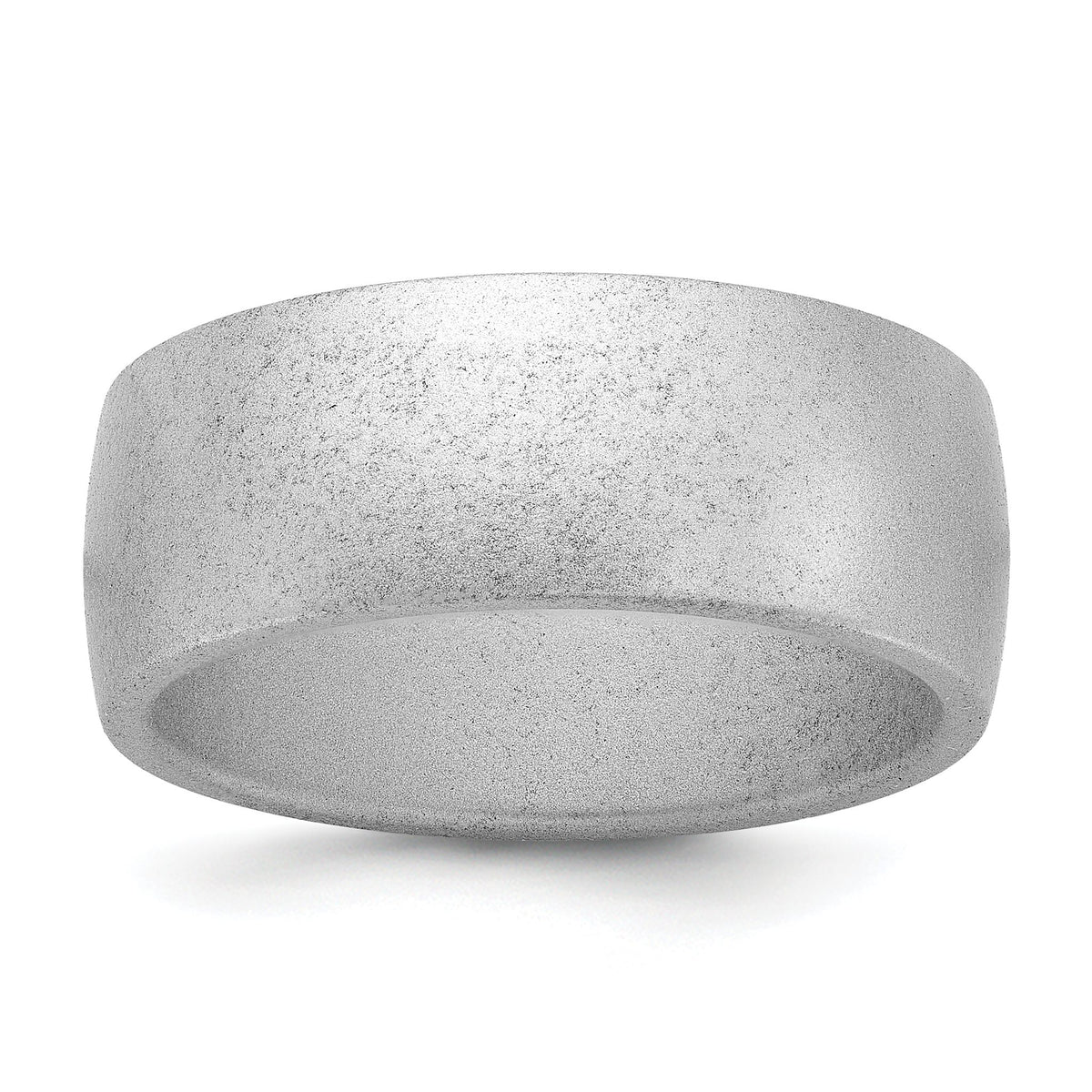 Flat Edge Wedding Band in Metallic Silver-Tone Silicone, 8.7mm, Size 7–14 - Sophia Jewelers Main image