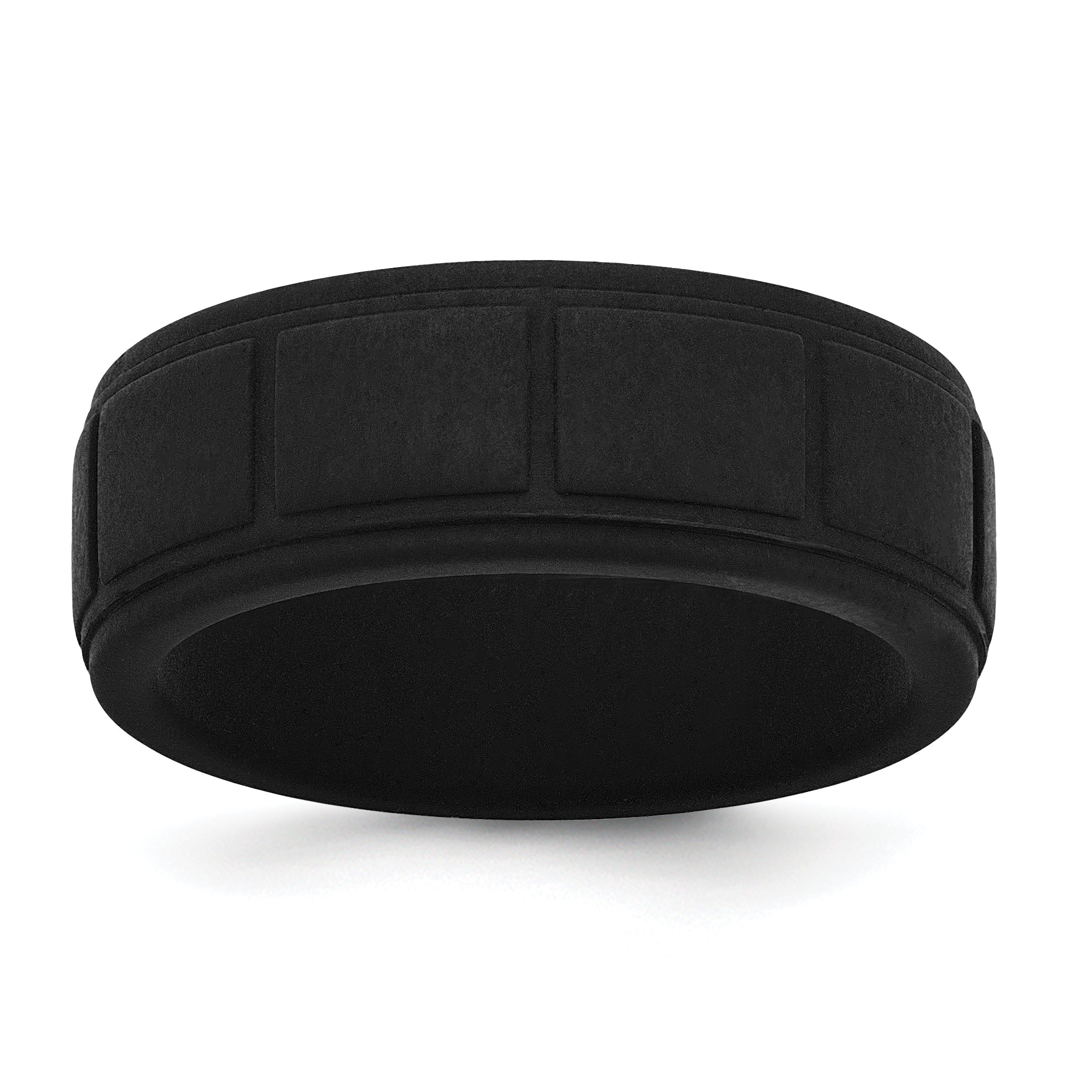 Silicone Black 8mm Grid Pattern Band Main image