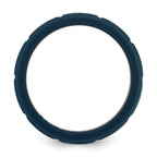Silicone Dark Blue 8mm Grid Pattern Band