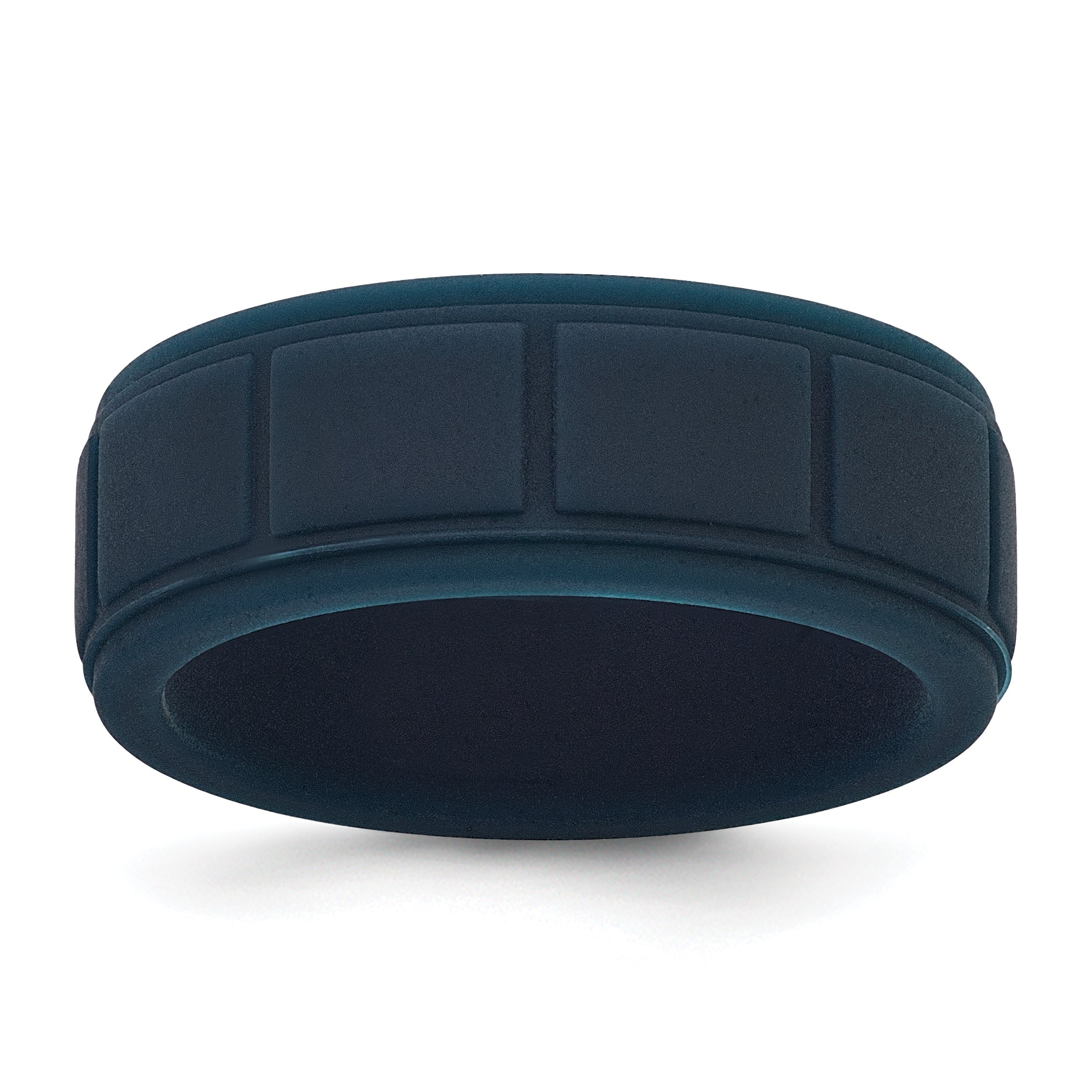 Silicone Dark Blue 8mm Grid Pattern Band Main image