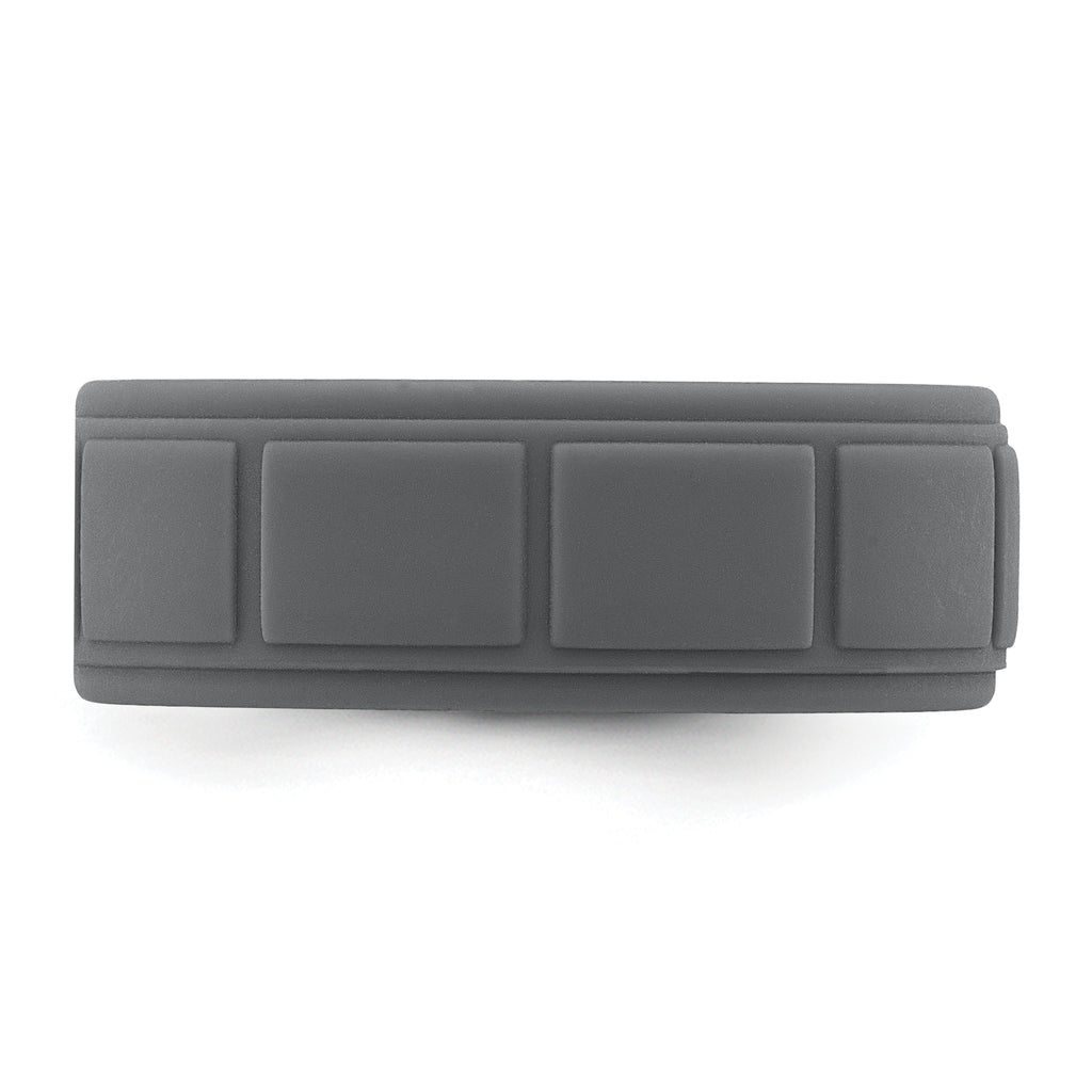 Silicone Dark Gray 8mm Grid Pattern Band