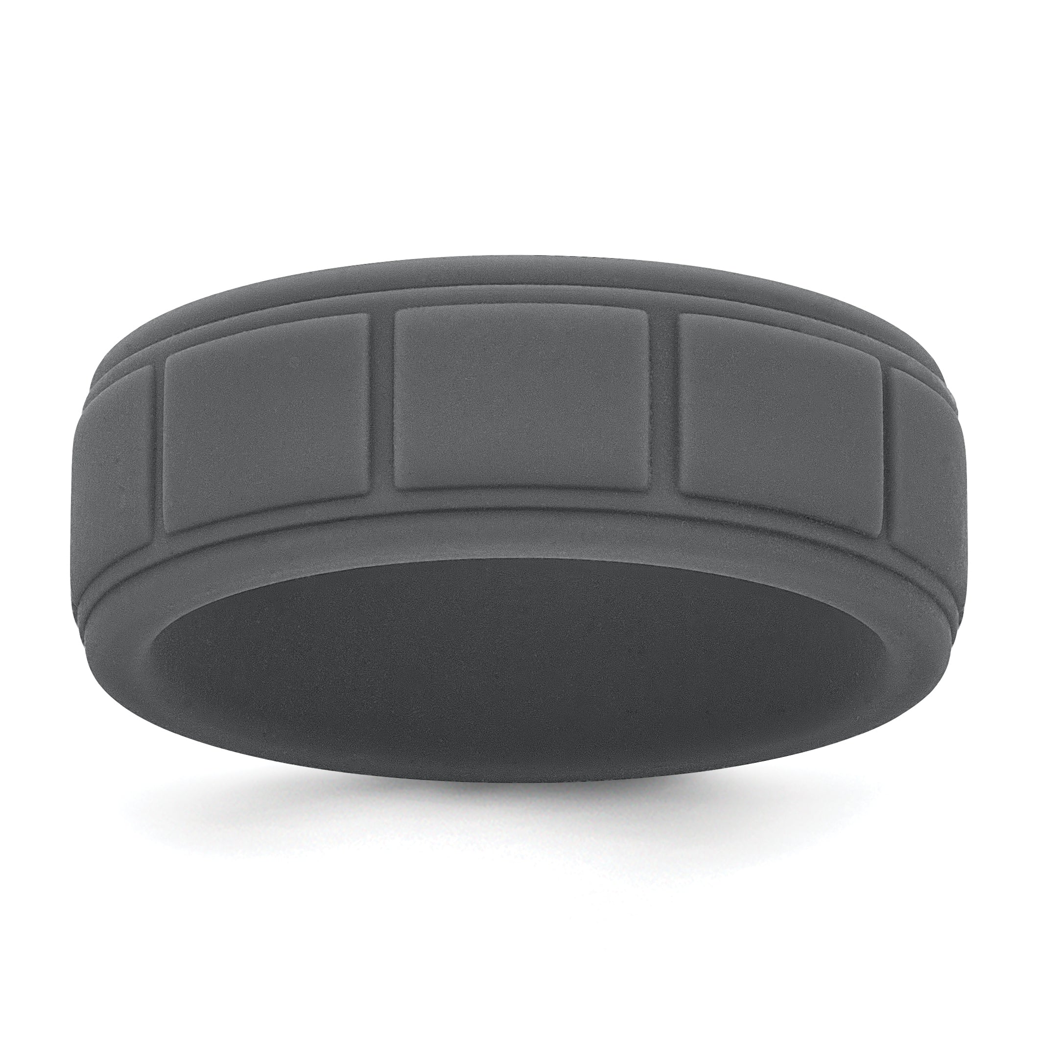 Silicone Dark Gray 8mm Grid Pattern Band Main image