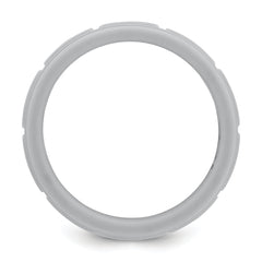 Silicone Light Gray 8mm Grid Pattern Band