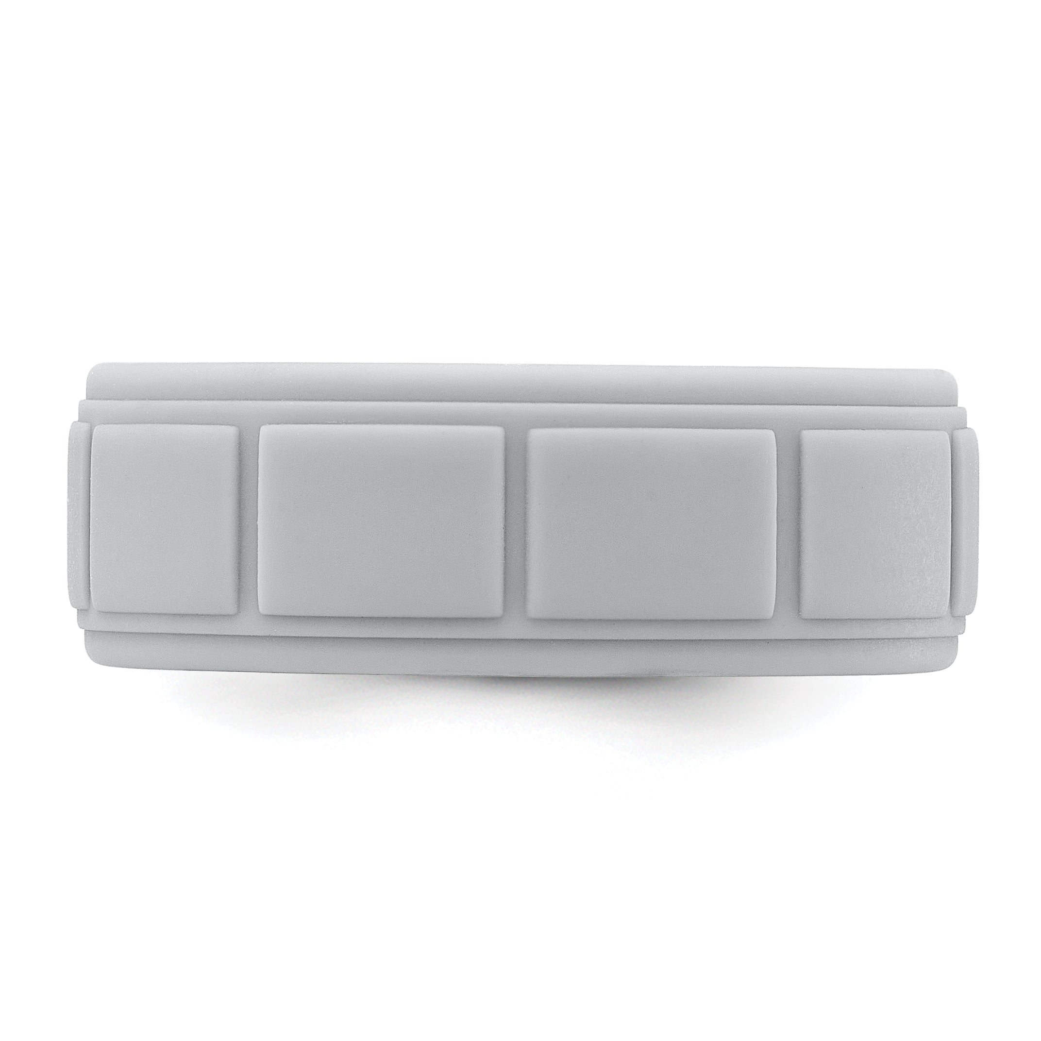 Silicone Light Gray 8mm Grid Pattern Band