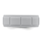 Silicone Light Gray 8mm Grid Pattern Band