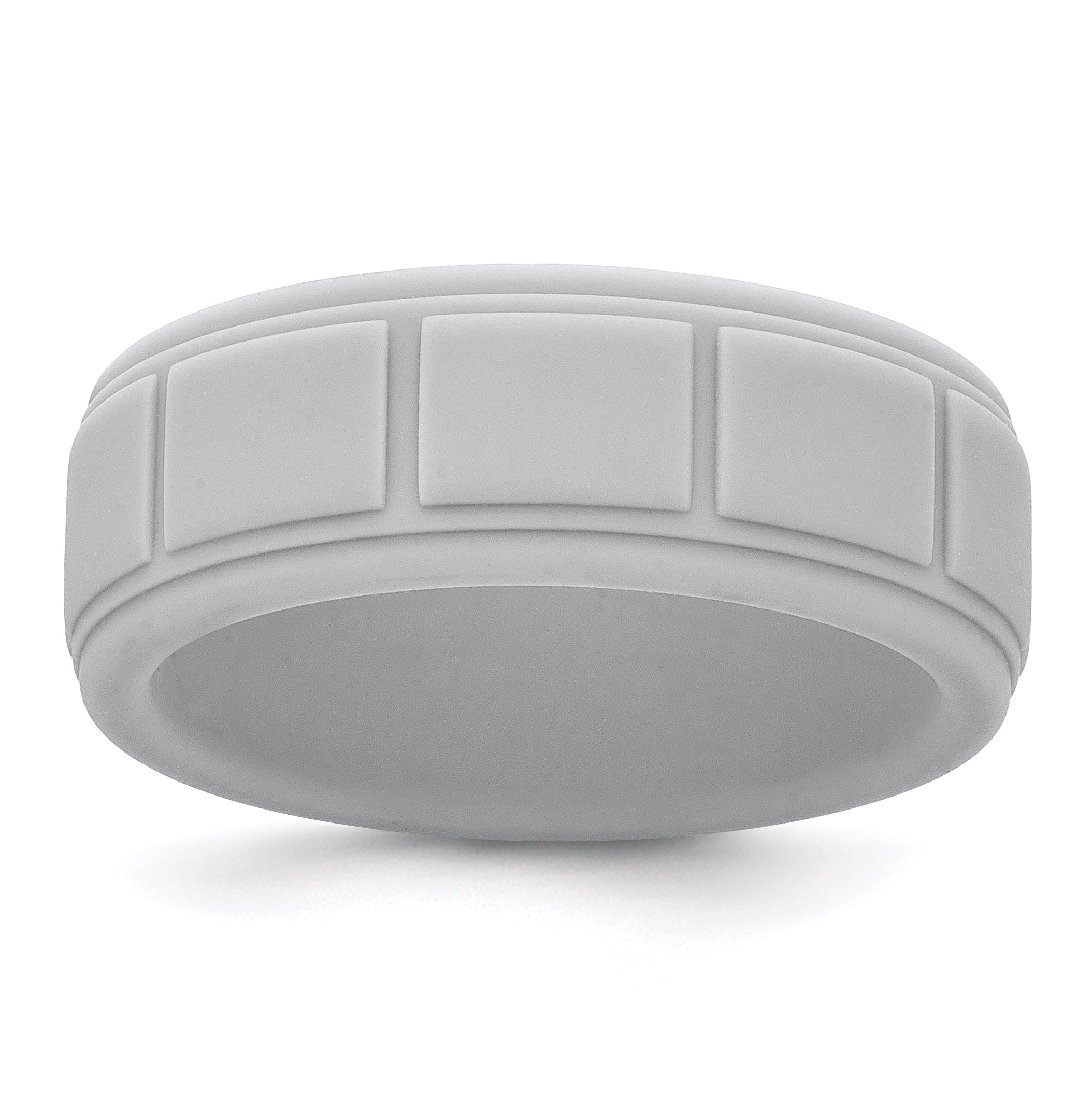 Silicone Light Gray 8mm Grid Pattern Band Main image