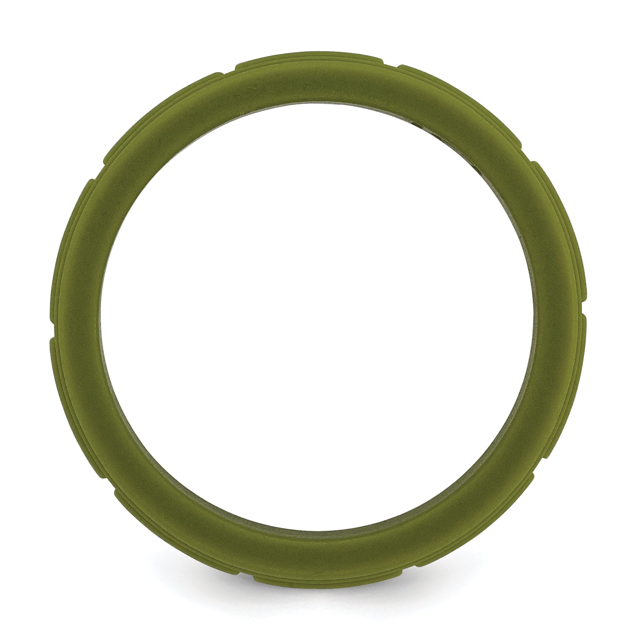 Grid Pattern Wedding Band in Olive Green Silicone, 8mm Secondary image