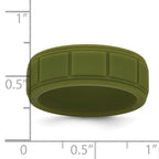 Silicone Olive Green 8mm Grid Pattern Band