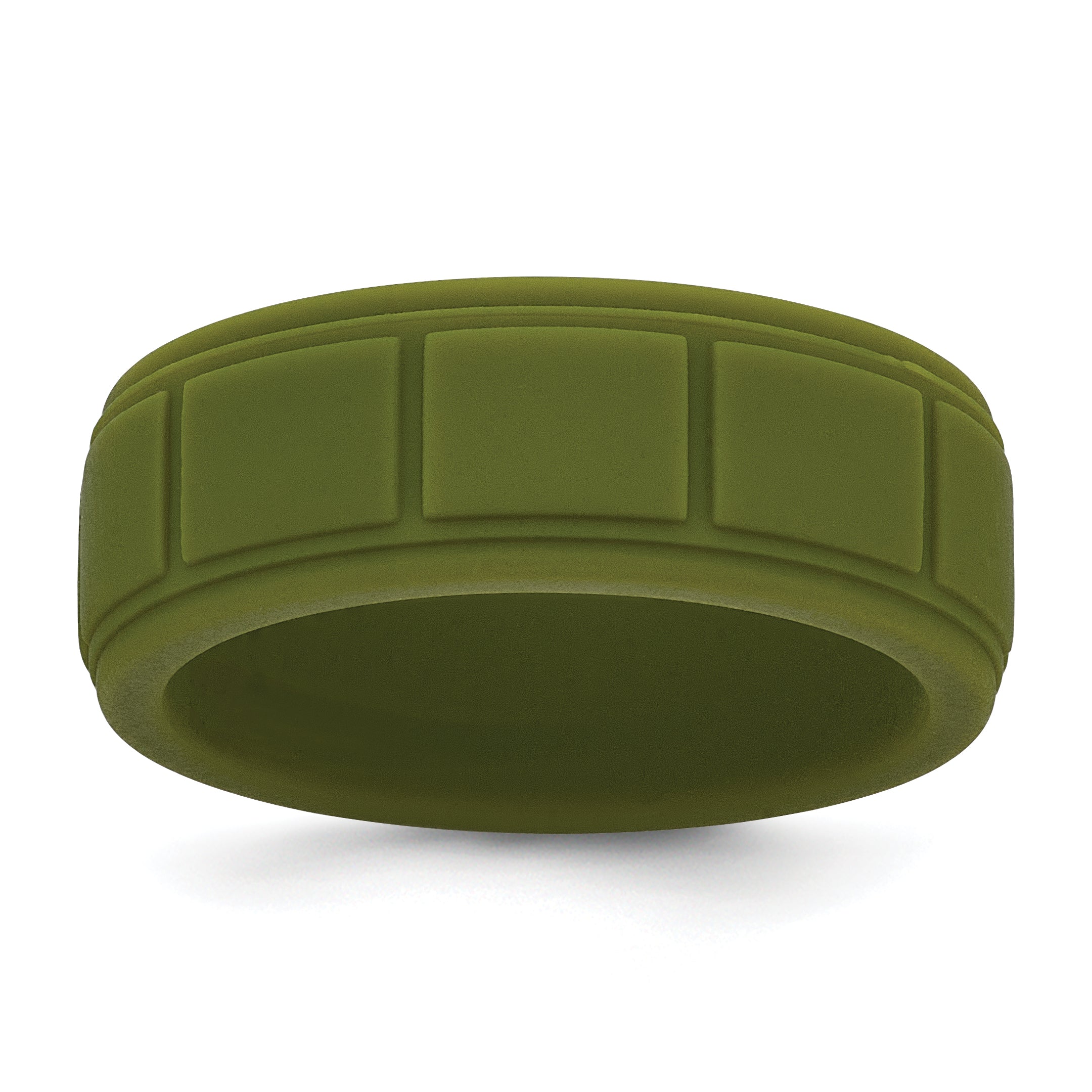 Silicone Olive Green 8mm Grid Pattern Band Main image