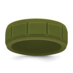 Silicone Olive Green 8mm Grid Pattern Band
