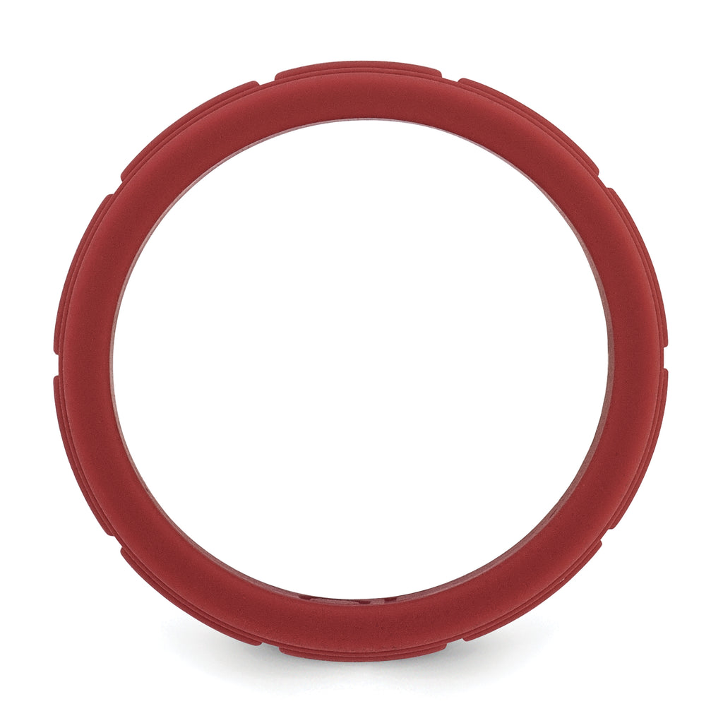 Silicone Dark Red 8mm Grid Pattern Band