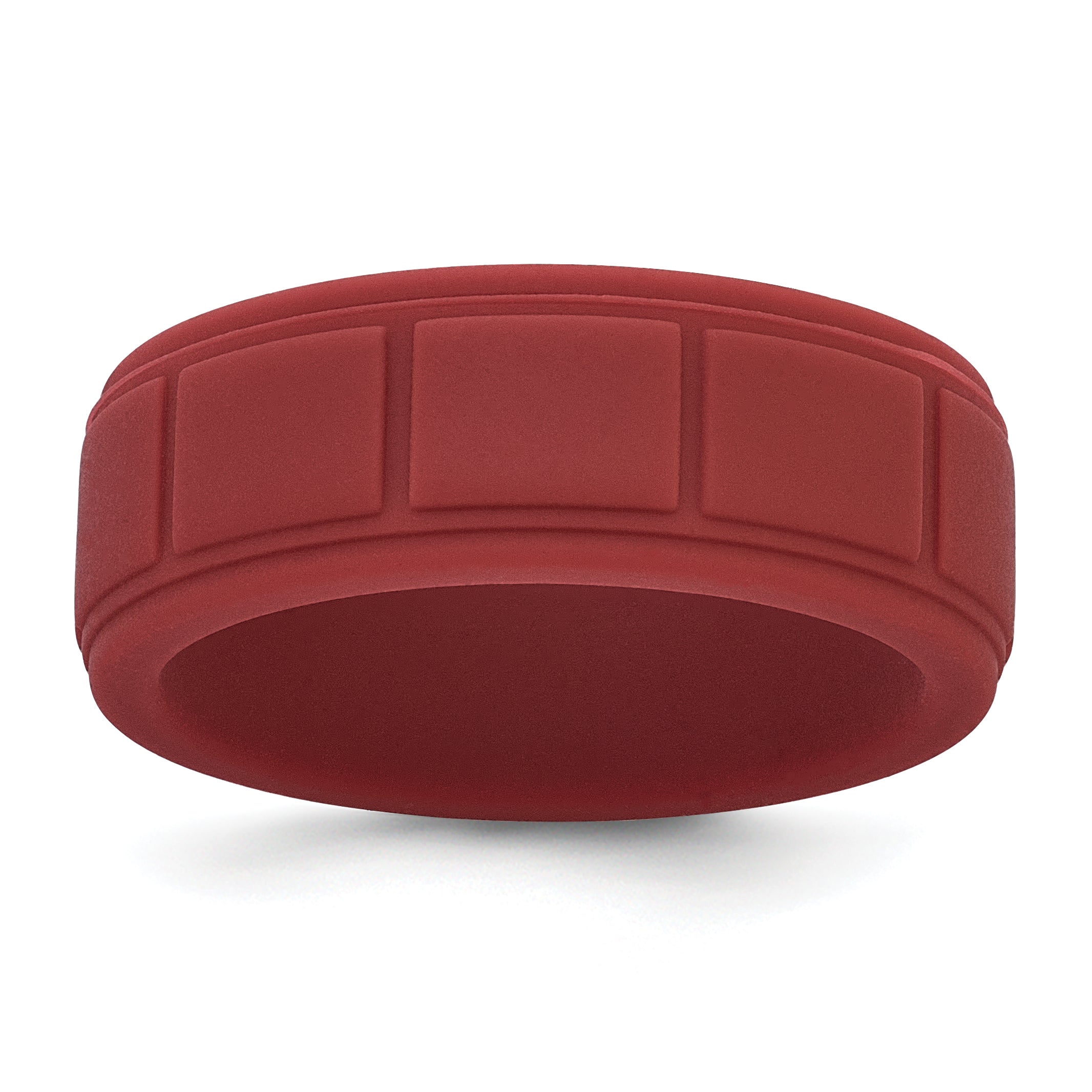 Silicone Dark Red 8mm Grid Pattern Band Main image