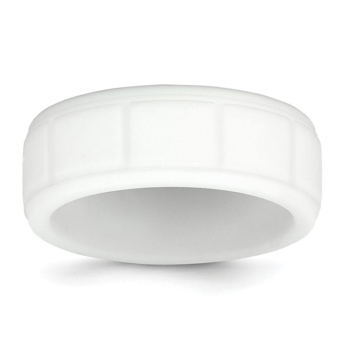 Grid Pattern Wedding Band in White Silicone, 8mm, Size 8–13 - Sophia Jewelers Main image