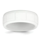 Silicone White 8mm Grid Pattern Band