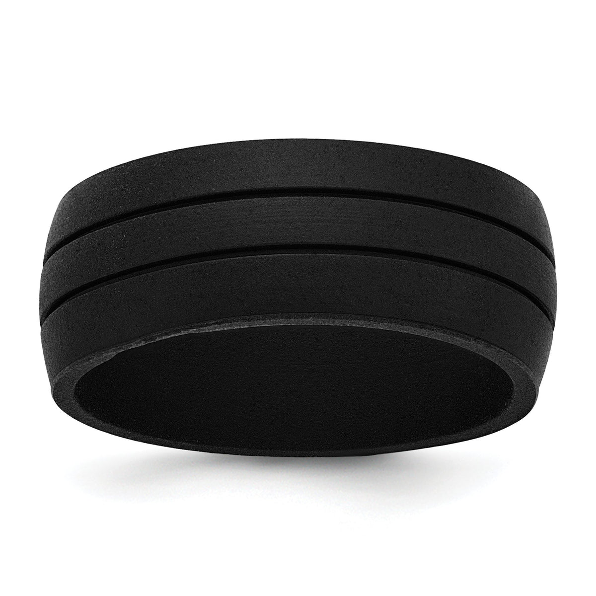 Grooved Wedding Band in Black Silicone, 8.5mm, Size 7–12 - Sophia Jewelers Main image