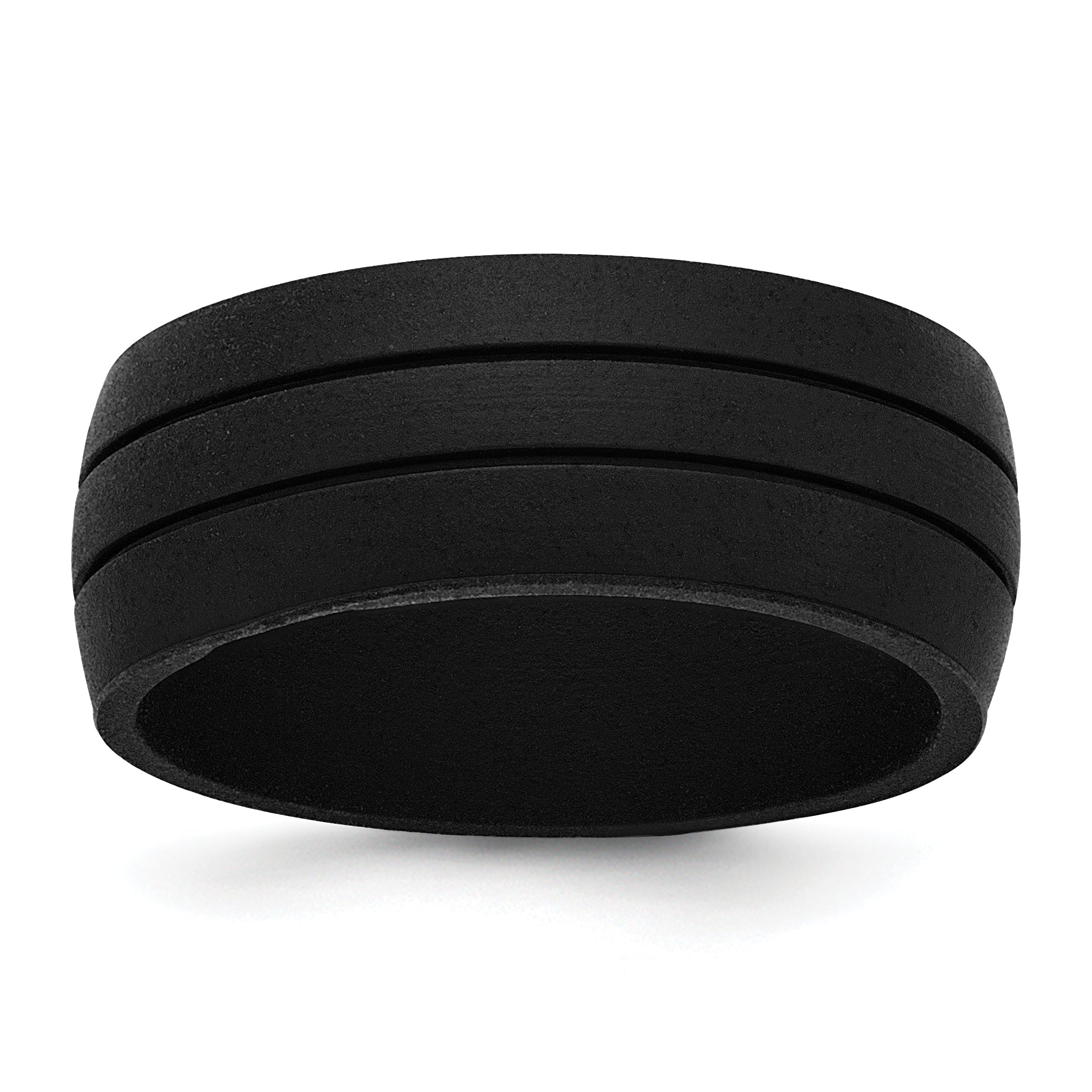 Silicone Black 8.50mm Grooved Band Main image