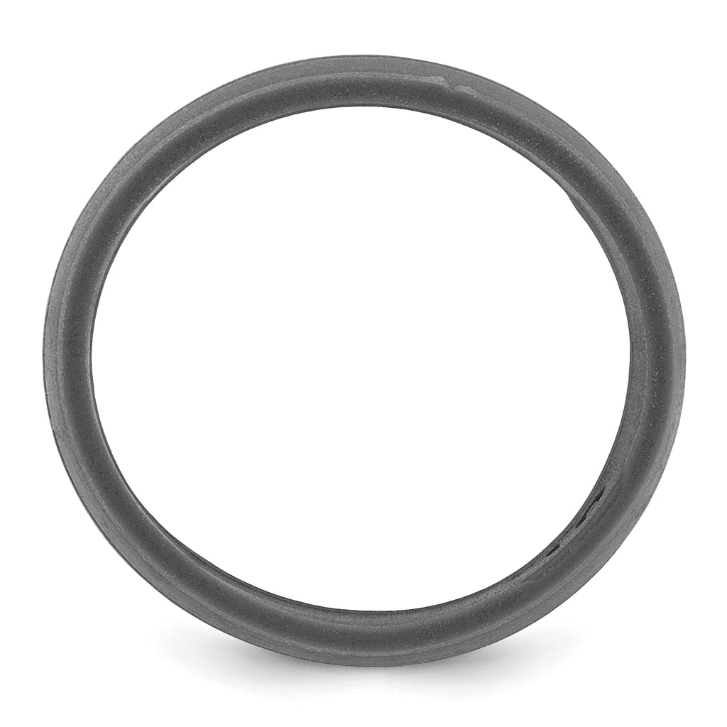 Silicone Dark Gray 8.50mm Grooved Band